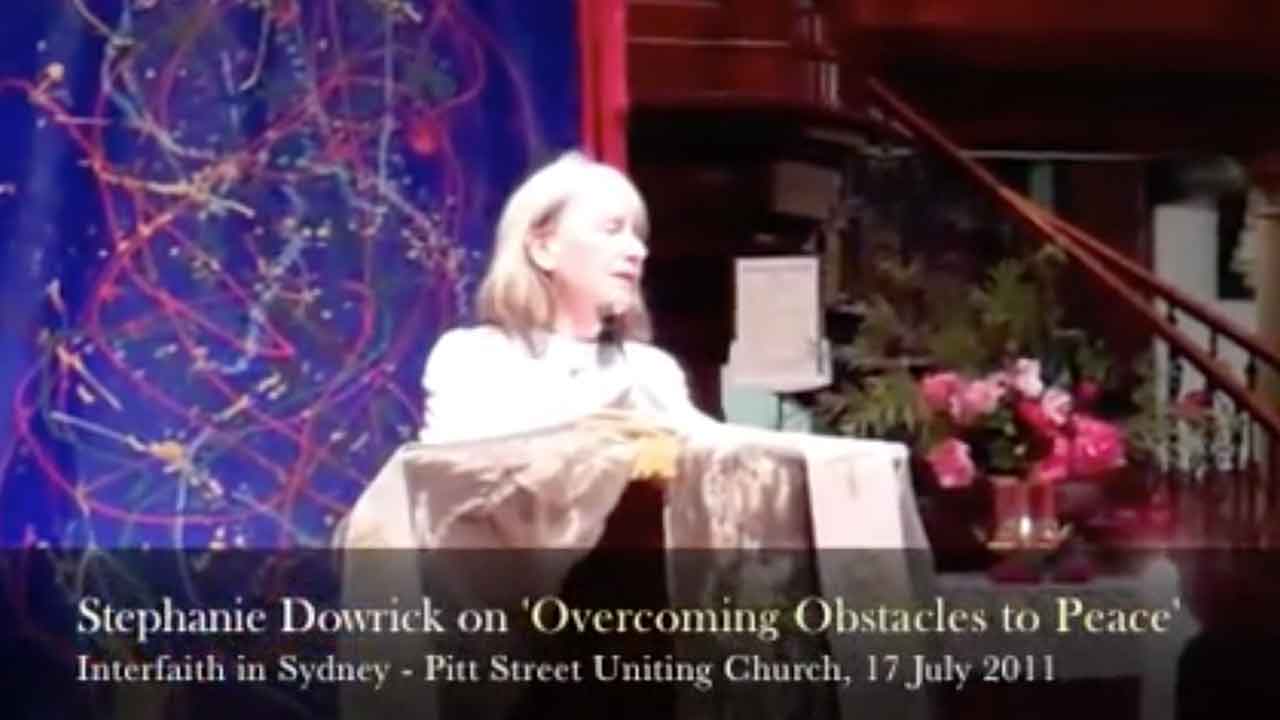 Stephanie Dowrick on "Overcoming Obstacles to Peace"